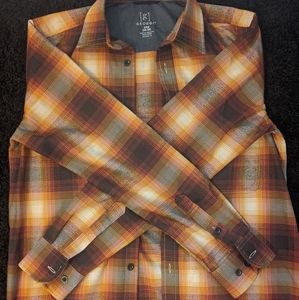 Flaming orange plad shirt